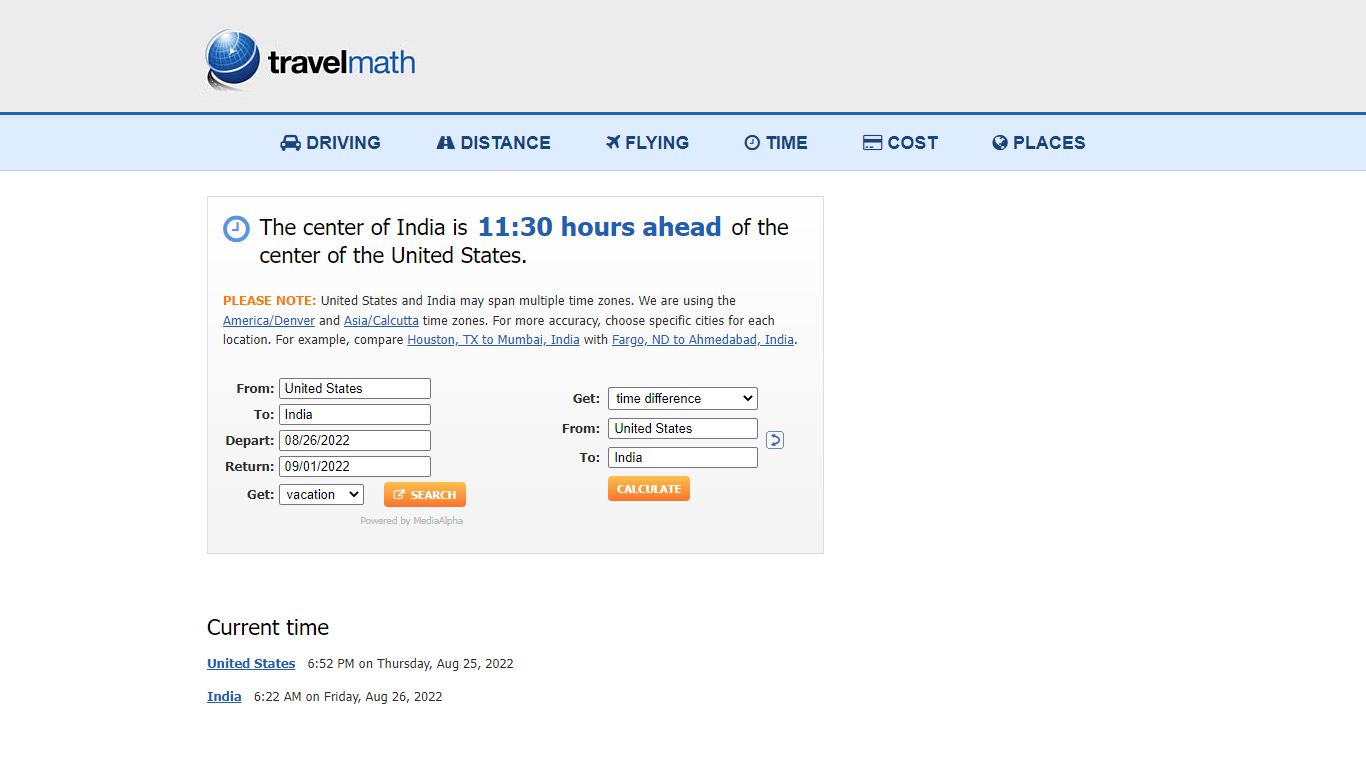 Time Difference between United States and India - Travelmath